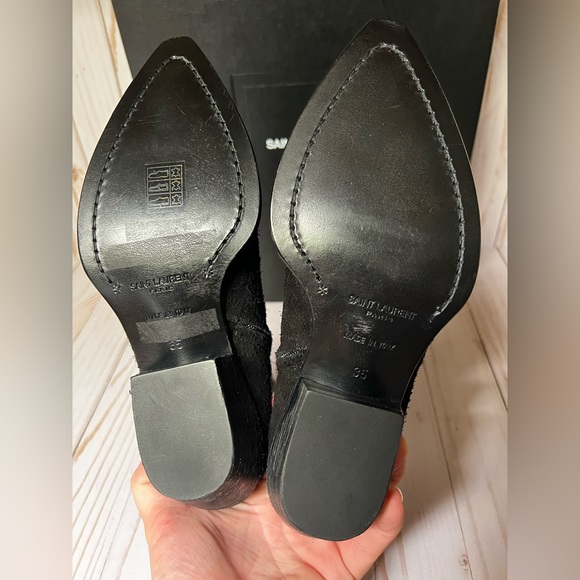 Saint Laurent Lukas 40 Wool Suede Chelsea Boots Black sz 35 / 5 - Picture 13 of 13